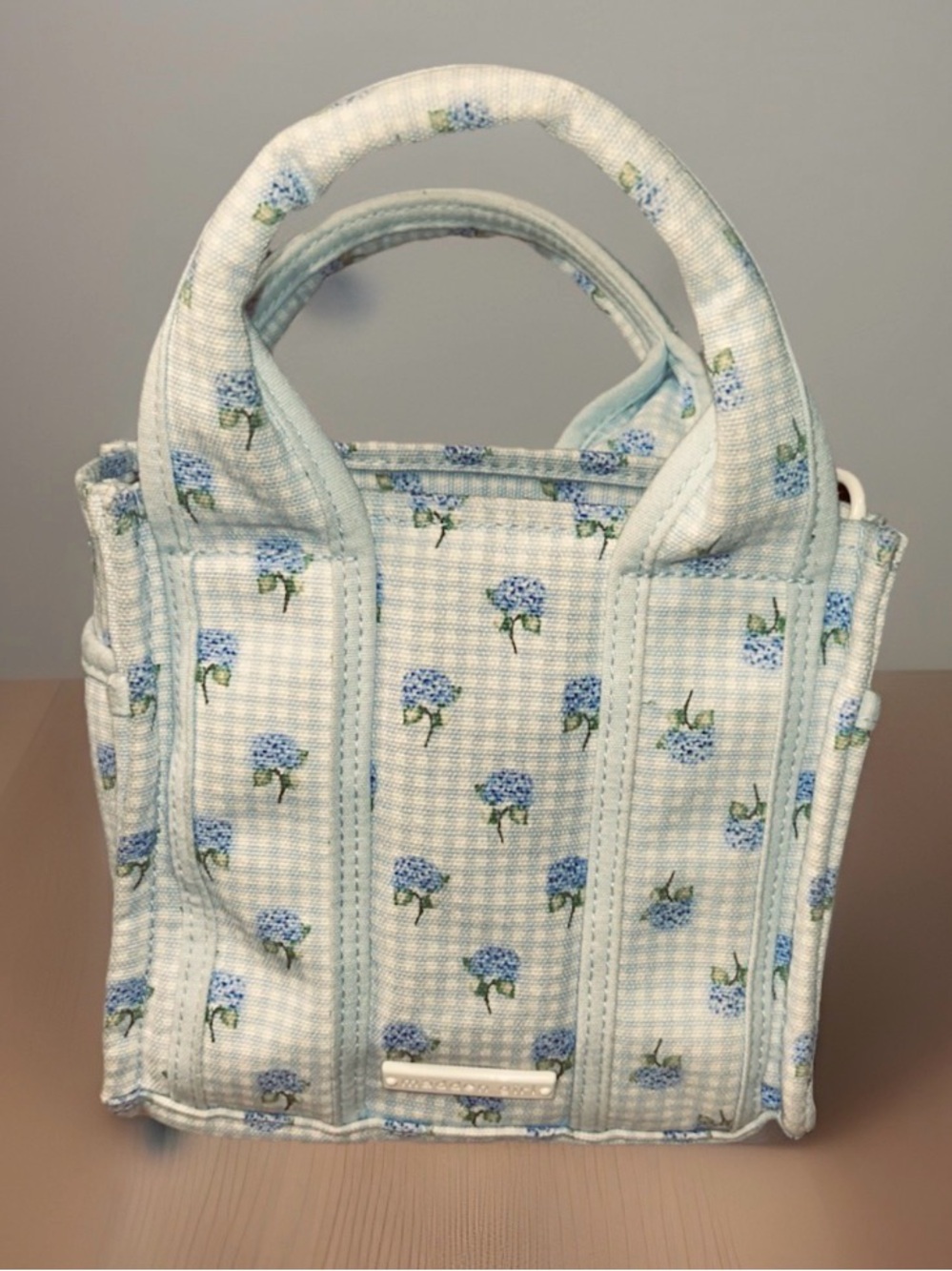 Madden Girl - Steven Madden Blue Floral with Bow Mini Tote Purse (missing Strap)